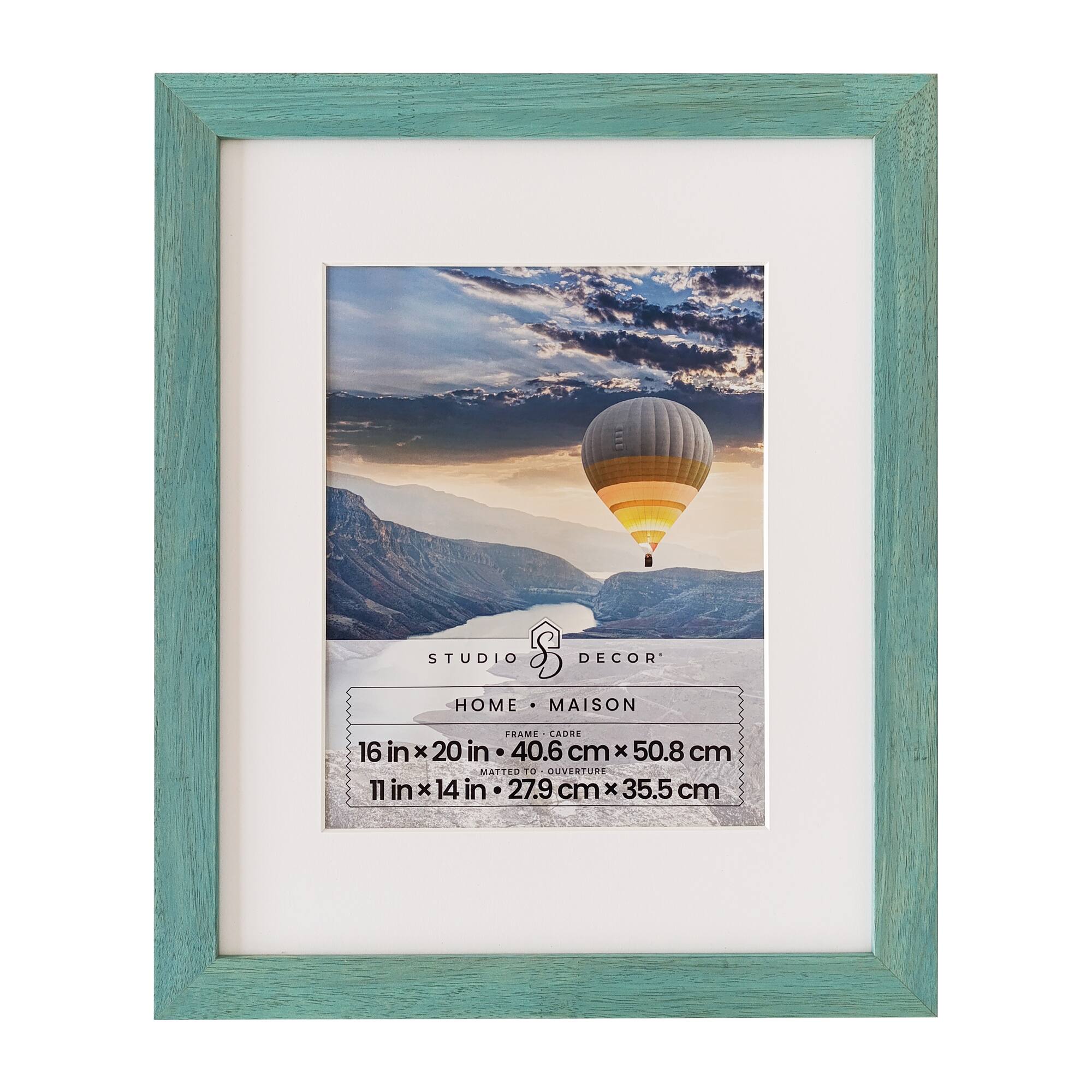 Home Turquoise Wash Frame with Mat by Studio Décor®